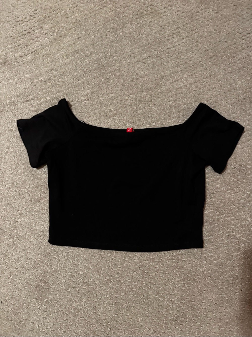 H&M Black Off-the-Shoulder Crop Top